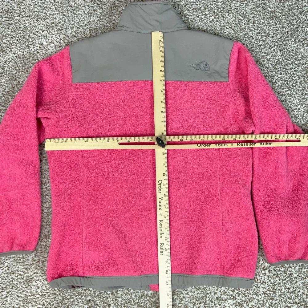 North Face Jacket Kids Girls Large Pink Gray Winter Denali Polartec Fleece Youth